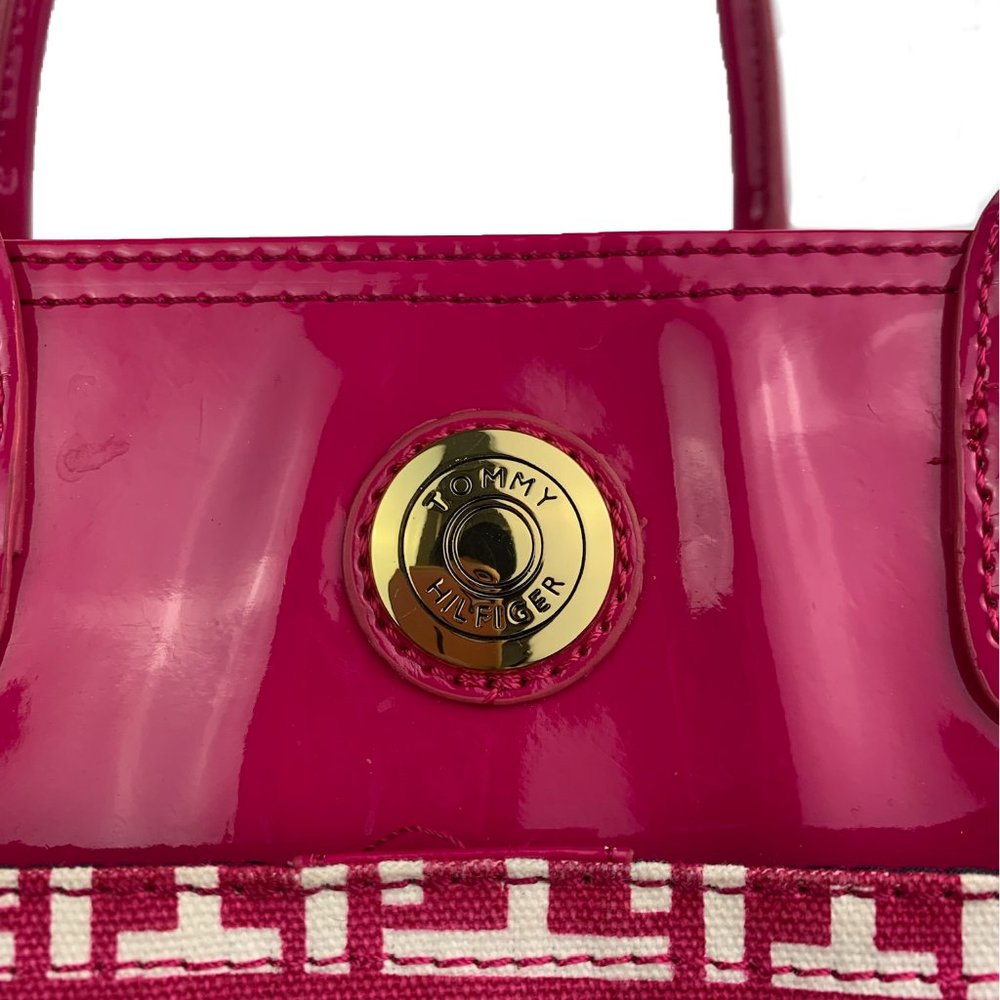 Tommy Hilfiger Signature Pink Logo Large Tote Handbag Women's - Picture 2 of 15